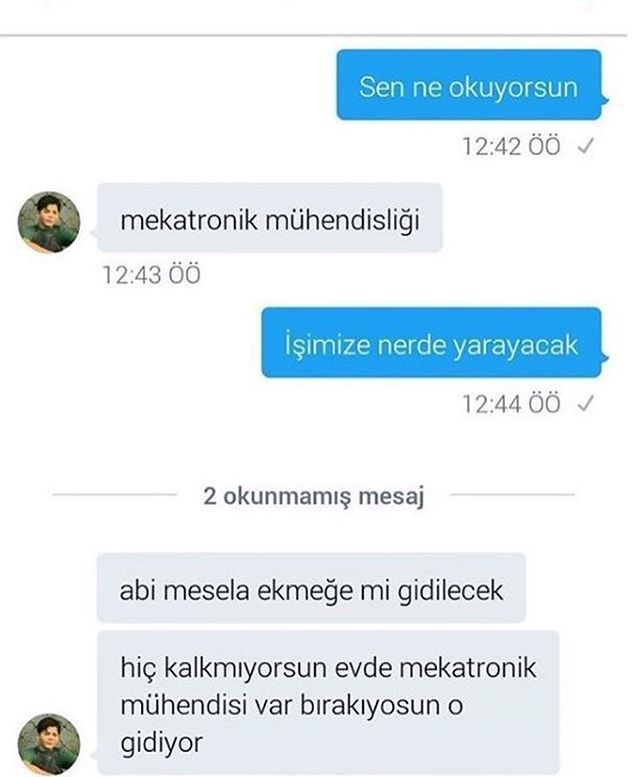 - Sen ne okuyorsun?
+...