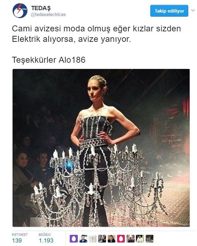 TEDAŞ
Cami avizesi moda...