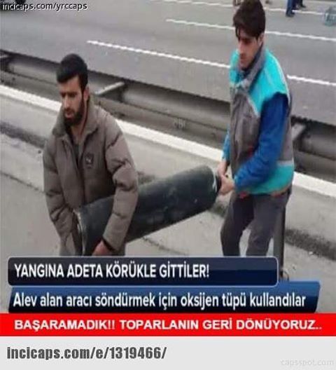 Alev alan aracı söndürmek...