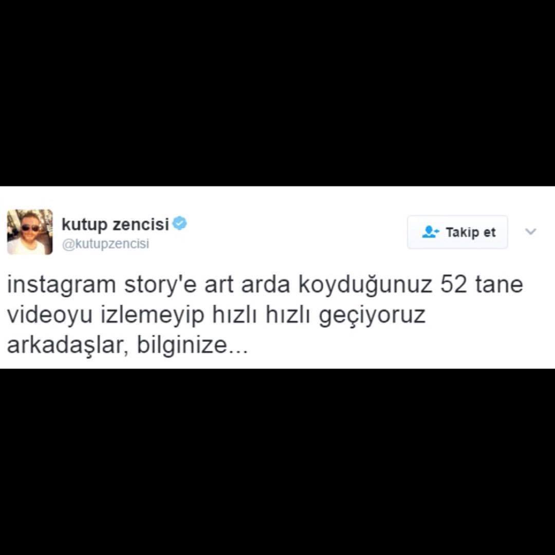 İnstagram story'e art arda...