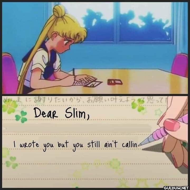Dear Slim, I wrote you but...