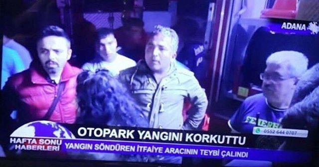 Otopark yangınını söndüren...