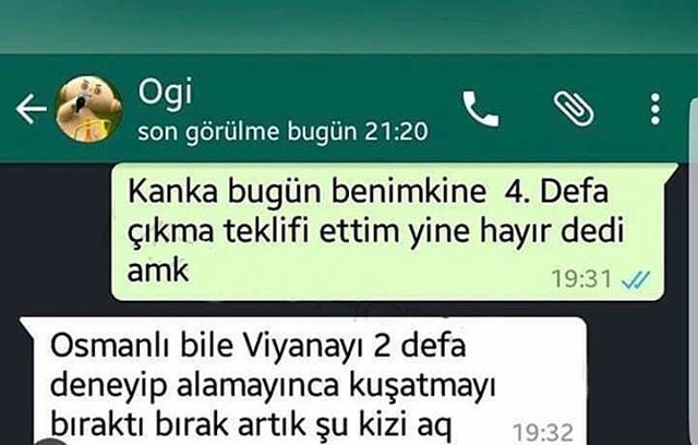 - Kanka bugün benimkine...