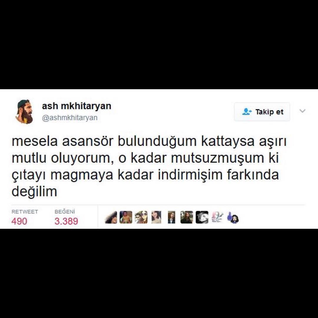 Mesela asansör bulunduğum...