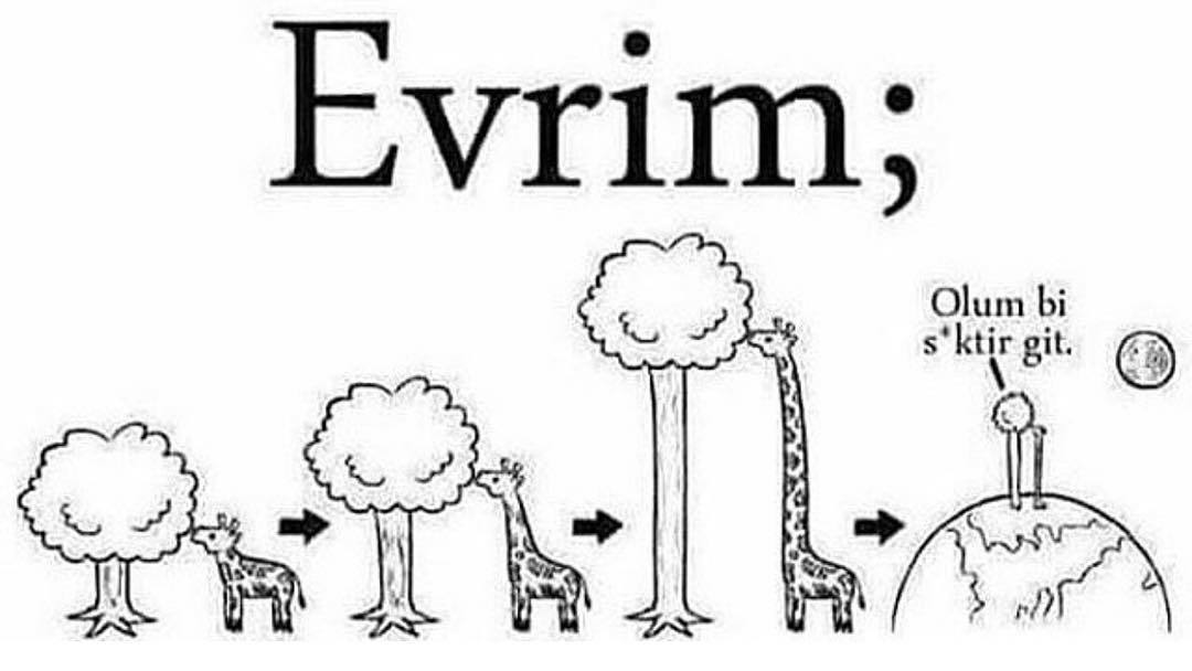 Evrim;
Olum bi
s'ktir git.