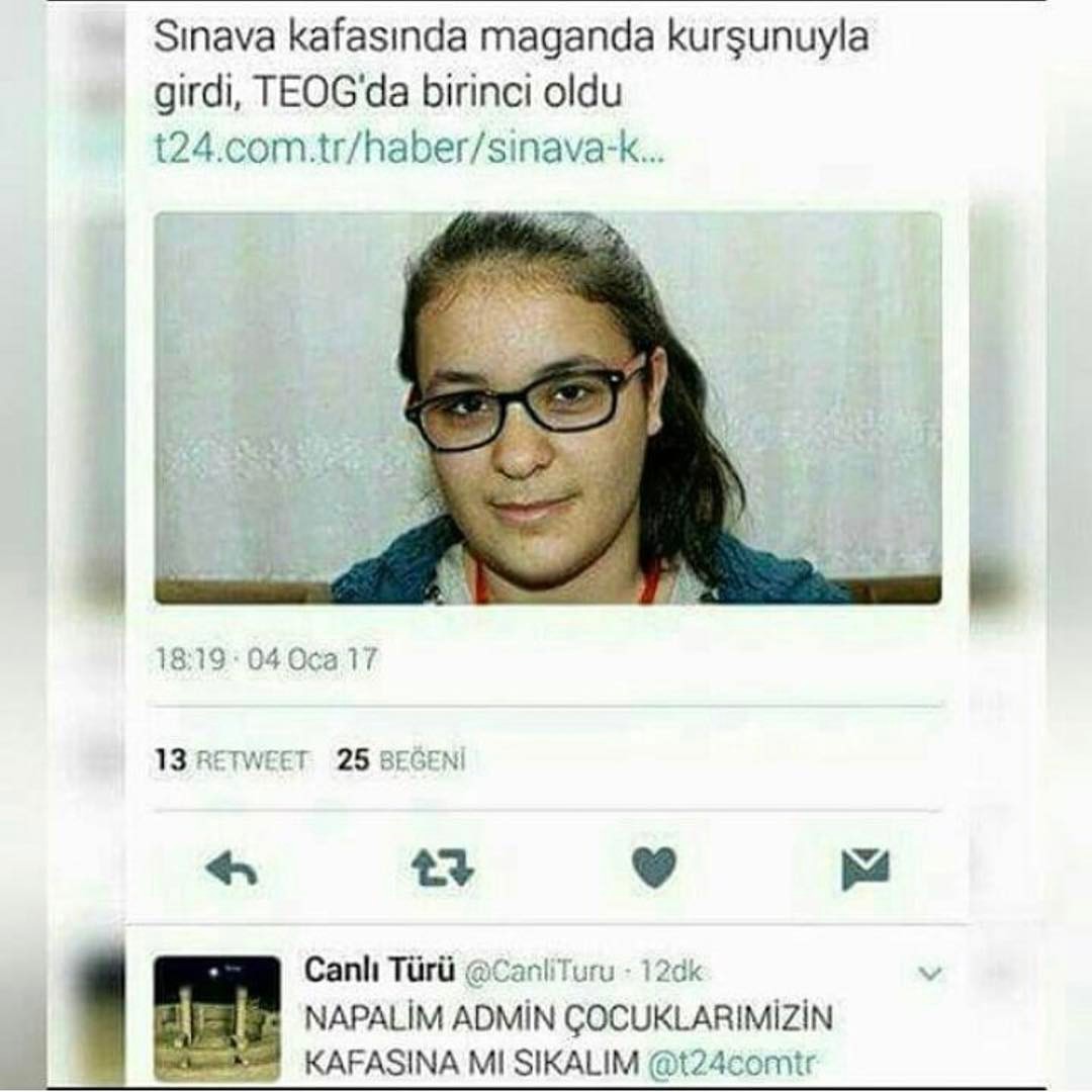 Sinava kafasında maganda...