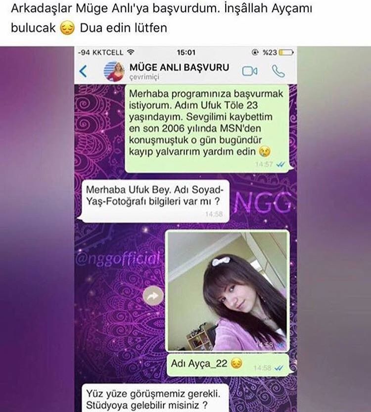 Arkadaşlar Müge Anlı'ya...