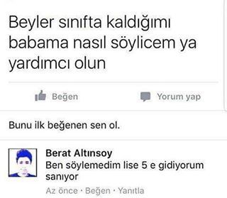 Beyler sinifta...