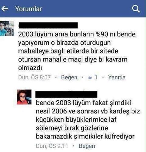 - 2003 lüyüm ama bunların ...