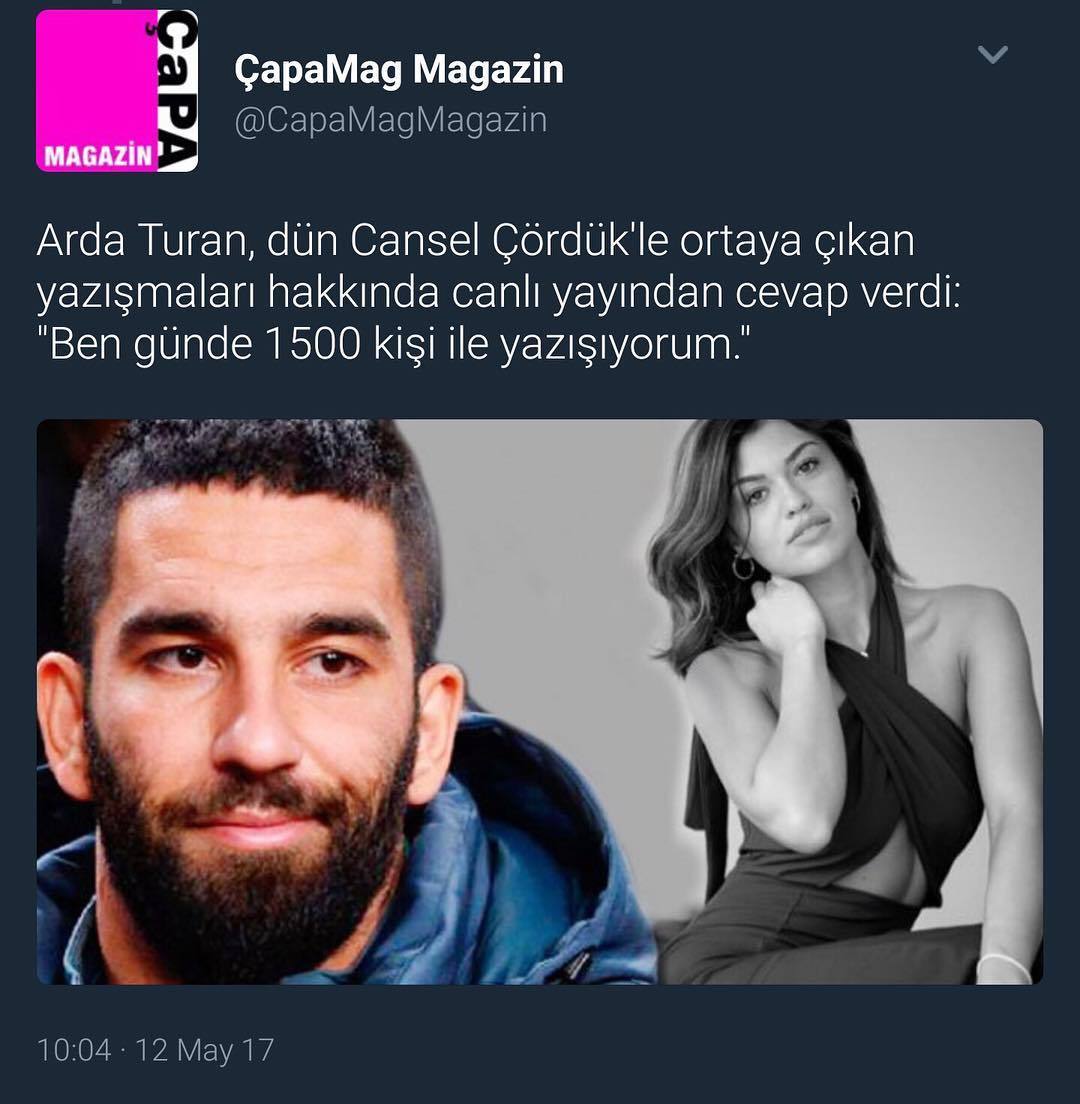 Arda Turan, dün Cansel...