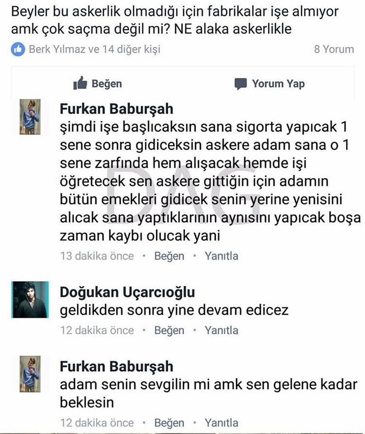 - Beyler bu askerlik...