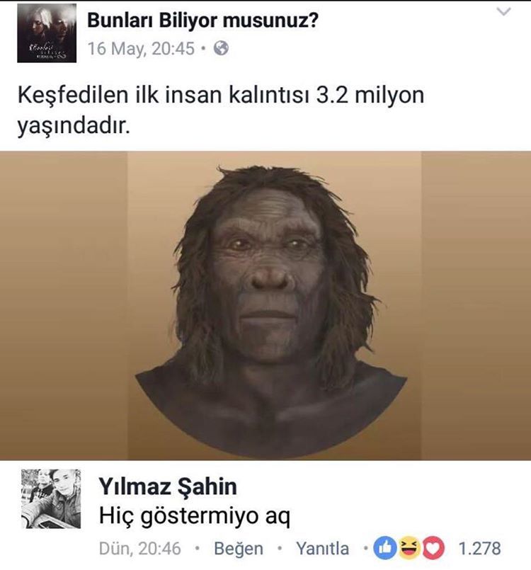 Keşfedilen ilk insan...