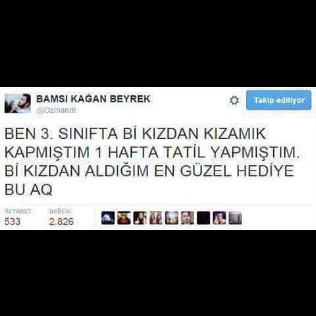 Ben 3.sınıfta bi kızdan...