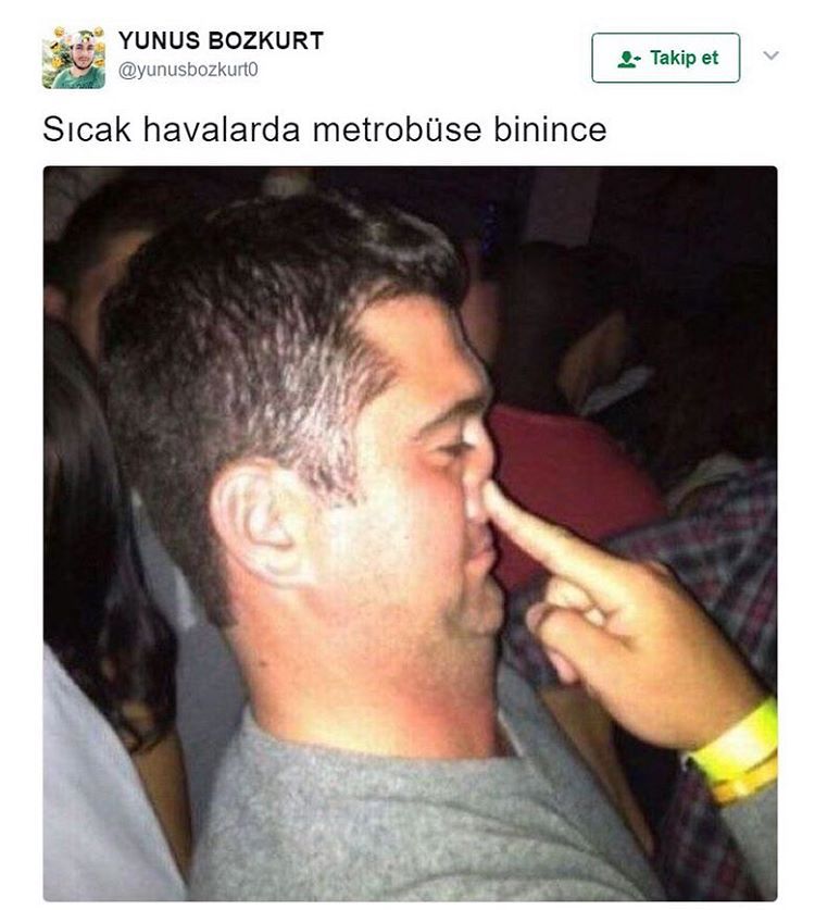 Sıcak havalarda metrobüse binince