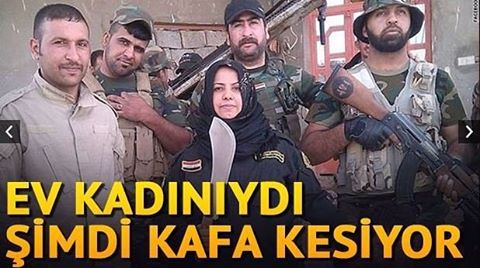 Ev kadınıydı
Şimdi kafa kesiyor