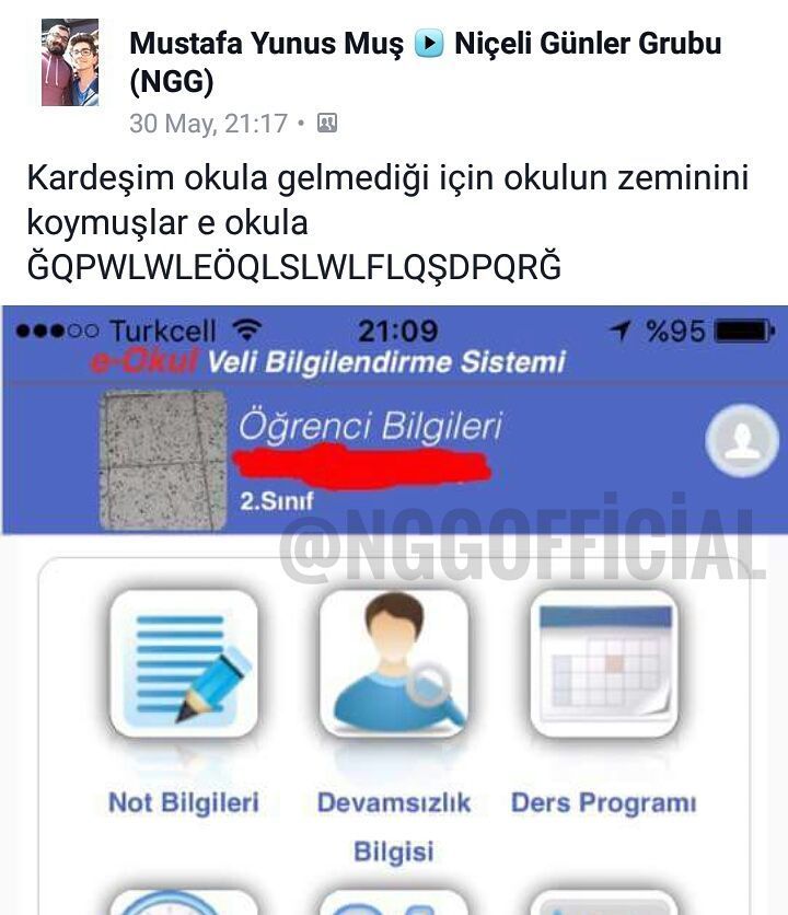 Kardeşim okula gelmediği...