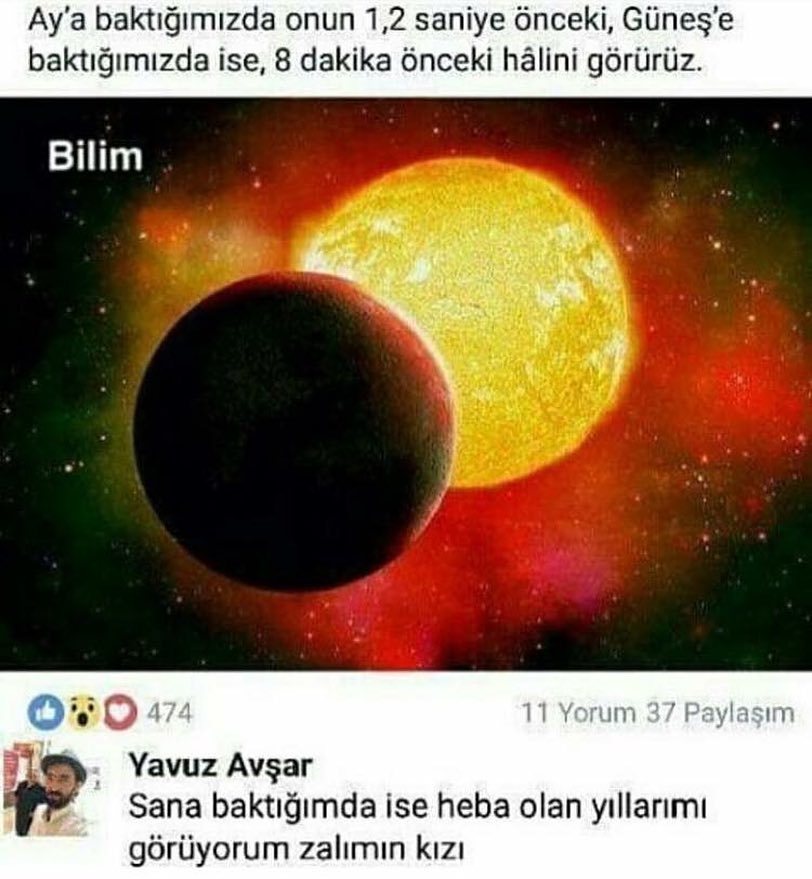 Ay'a baktığımızda onun 1,2...