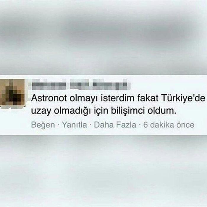 Astronot olmayı isterdim...