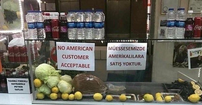 NO AMERİCAN CUSTOMER...