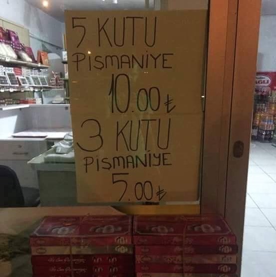 5 Kutu pişmaniye 10 tl
3...