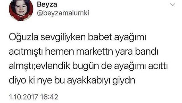 Oğuzla sevgiliyken babet...