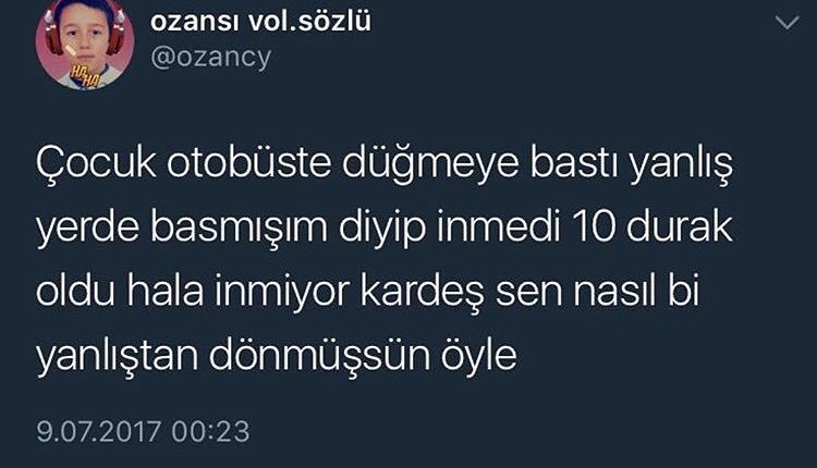 Çocuk otobüste düğmeye...