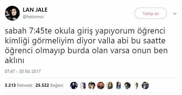 sabah 7:45 de okula giriş...