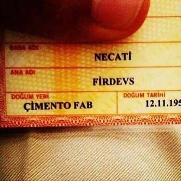 BABA ADI 
NECATİ

ANA ADI...