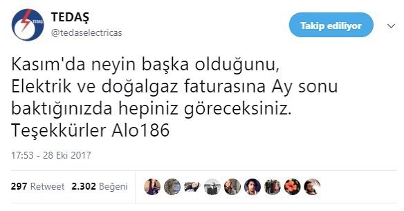 TEDAŞ
@tedaselectricas
Taki...