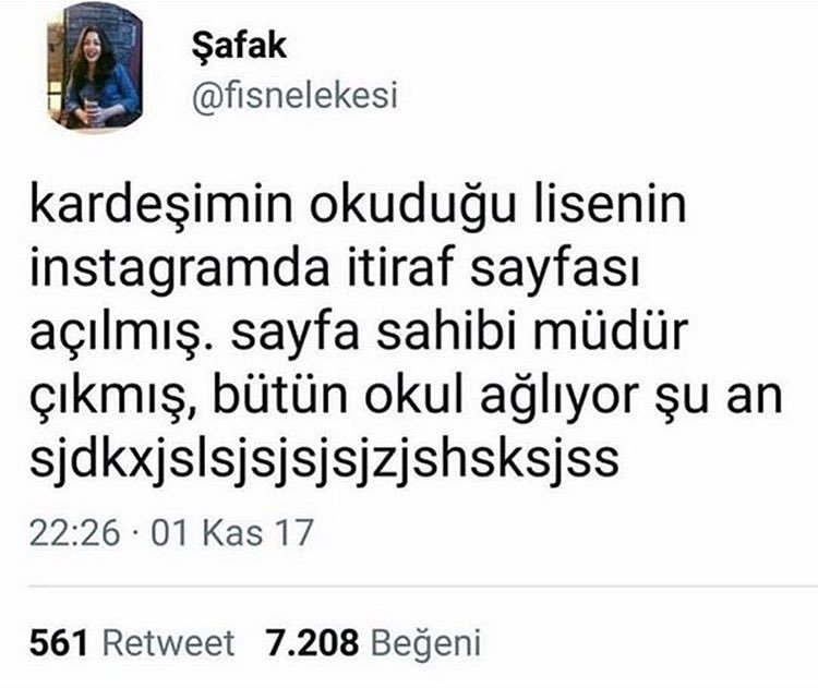 Kardeşimin okuduğu lisenin...