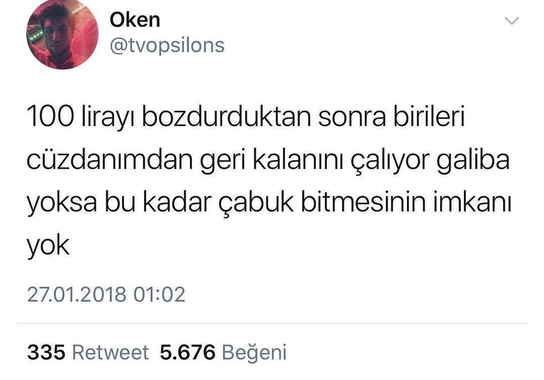 100 lirayı bozdurduktan...