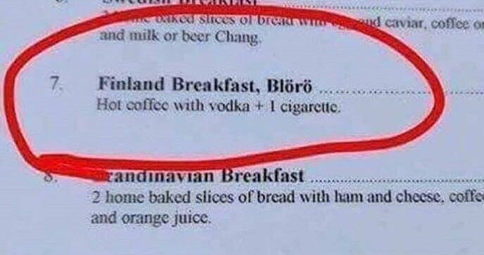 Finland breakfast,...