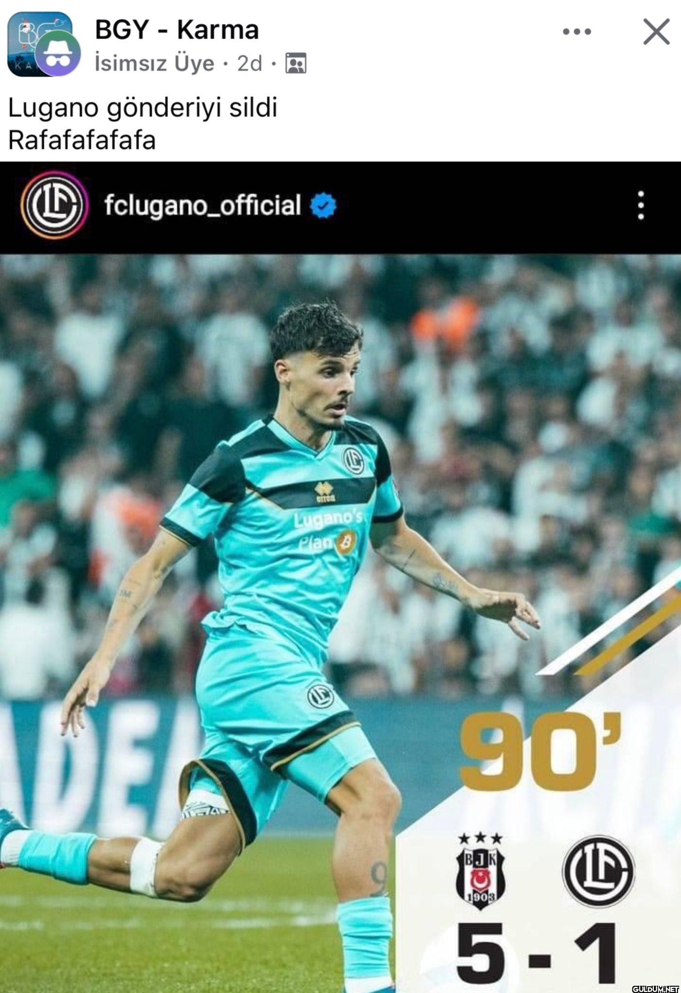 Lugano 5 gol yedikleri maç...