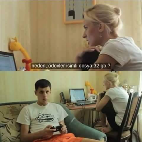 neden, ödevler isimli dosya 32 gb ?