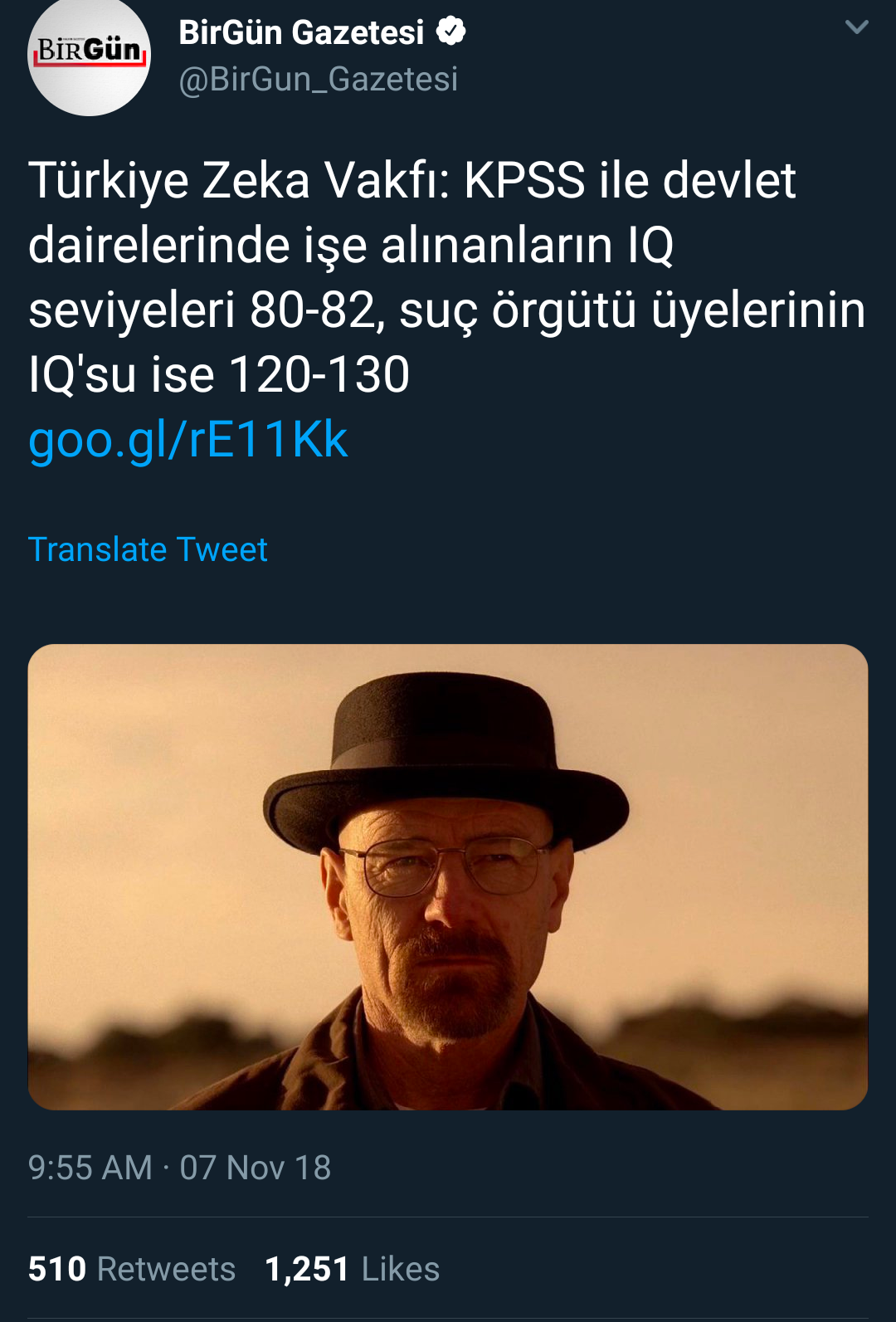 Peki neden Walter white?