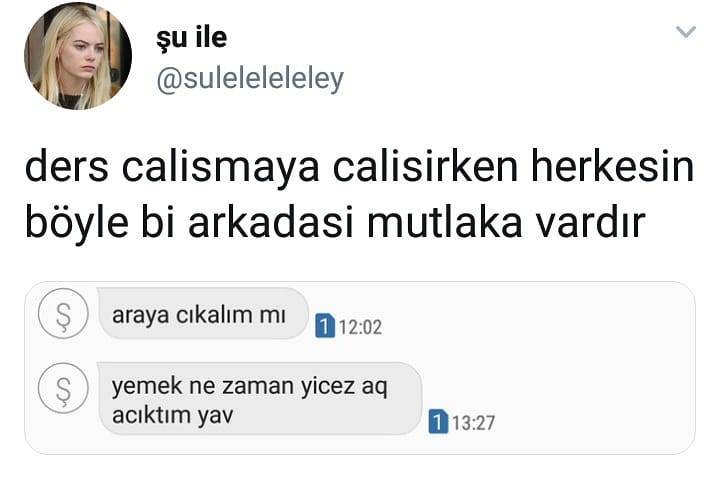 Ders çalışmaya çalışırken...