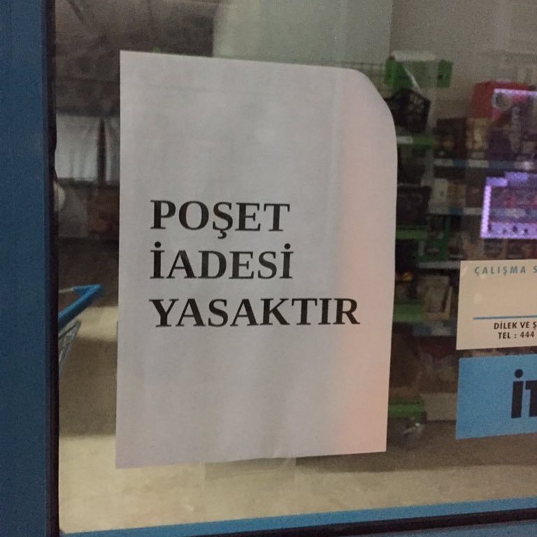Poşet iadesi yasaktır.