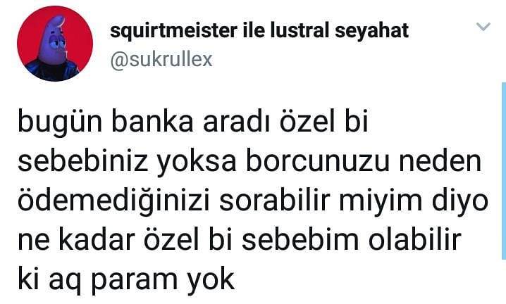 Bugün banka aradı,özel bi...