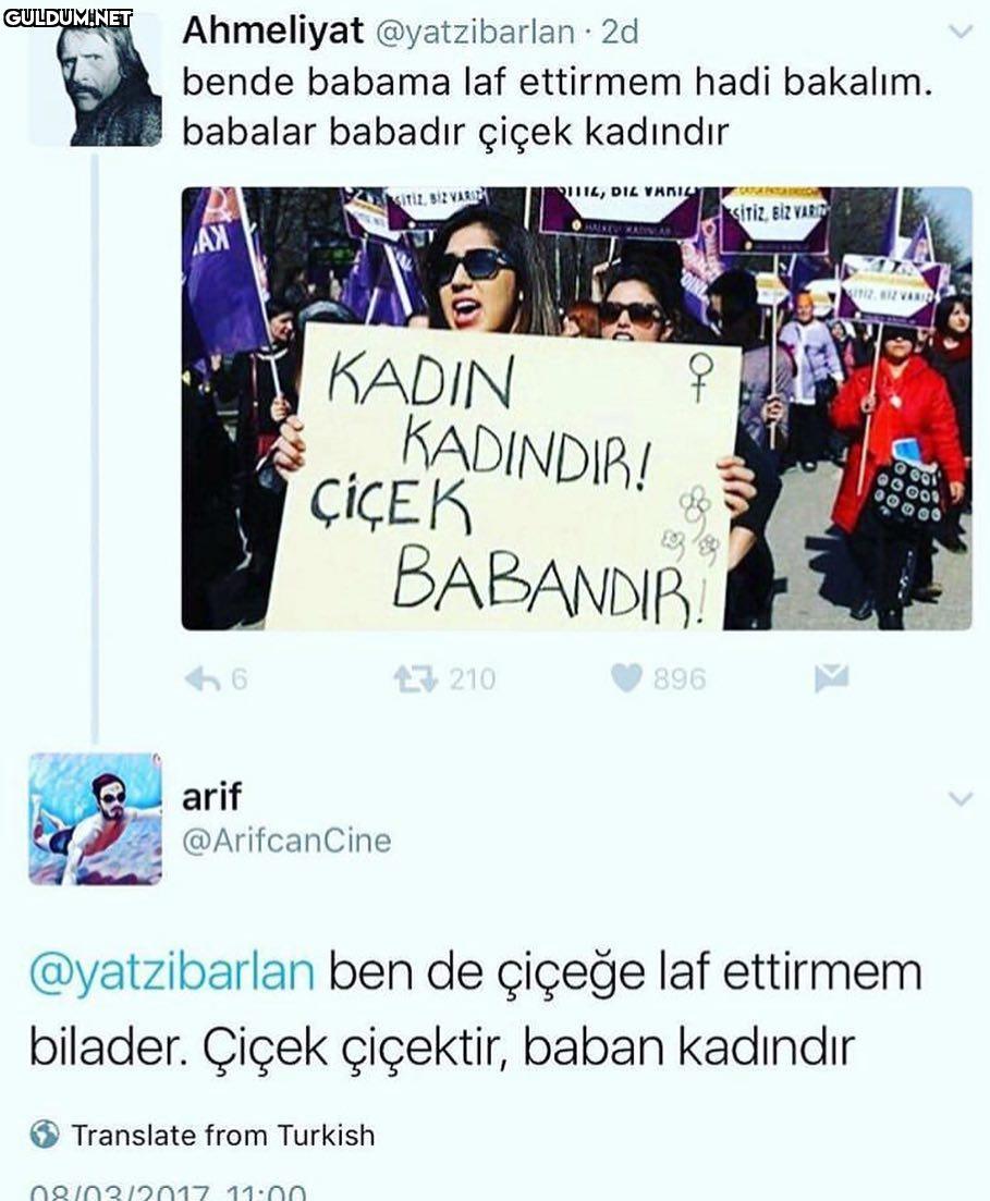 - bende babama laf...