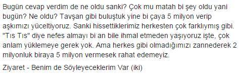 Bugün cevap verdim de ne...