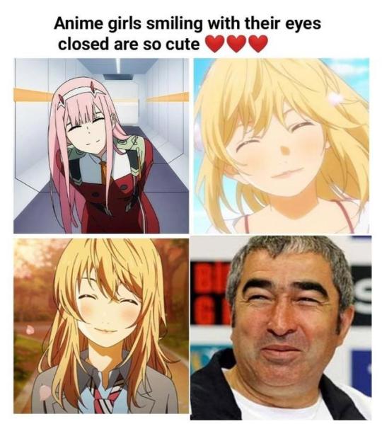 Animelerdeki kapalı gozler...