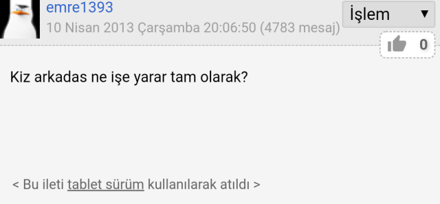 Merak edilen soru.
Kız...
