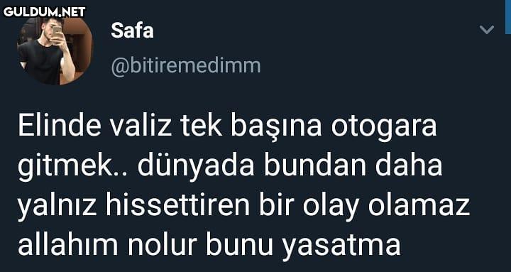 Elinde valiz tek başına...