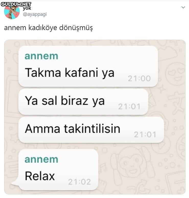 yok @ayappagi annem...