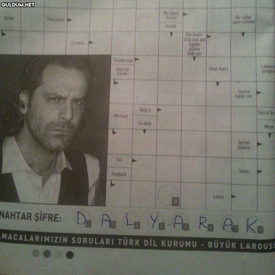 Sadece çengel bulmacanın...