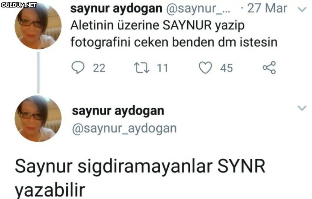  Aletinin üzerine SAYNUR...