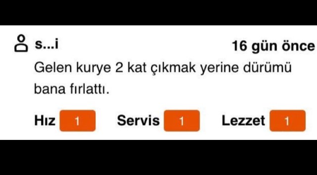 Kurye için hız...