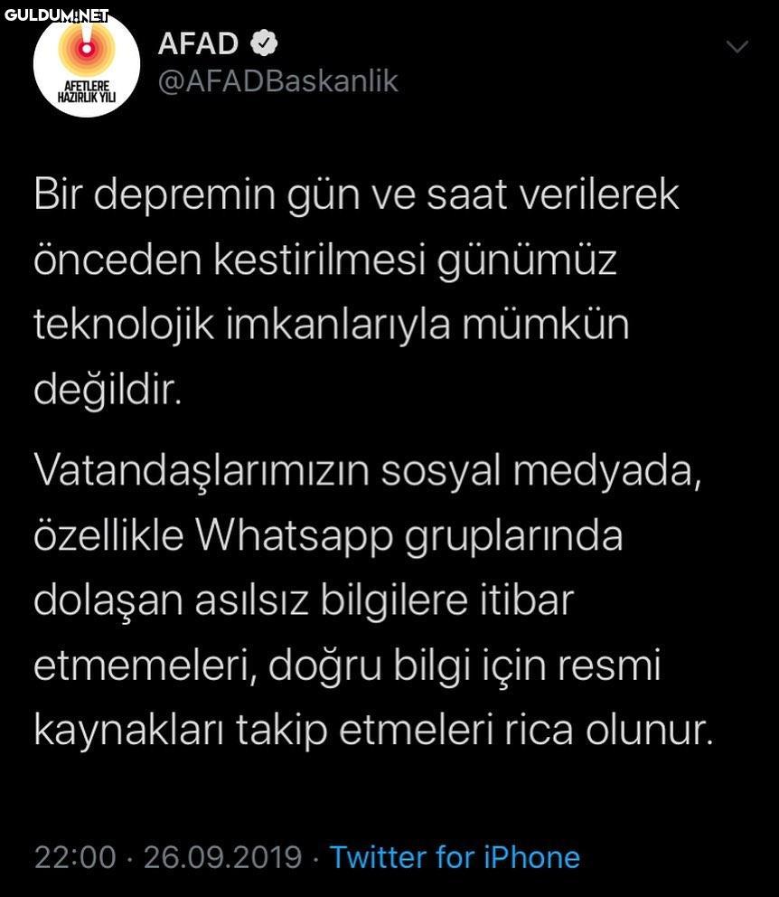 Bilgilendirme AFAD...