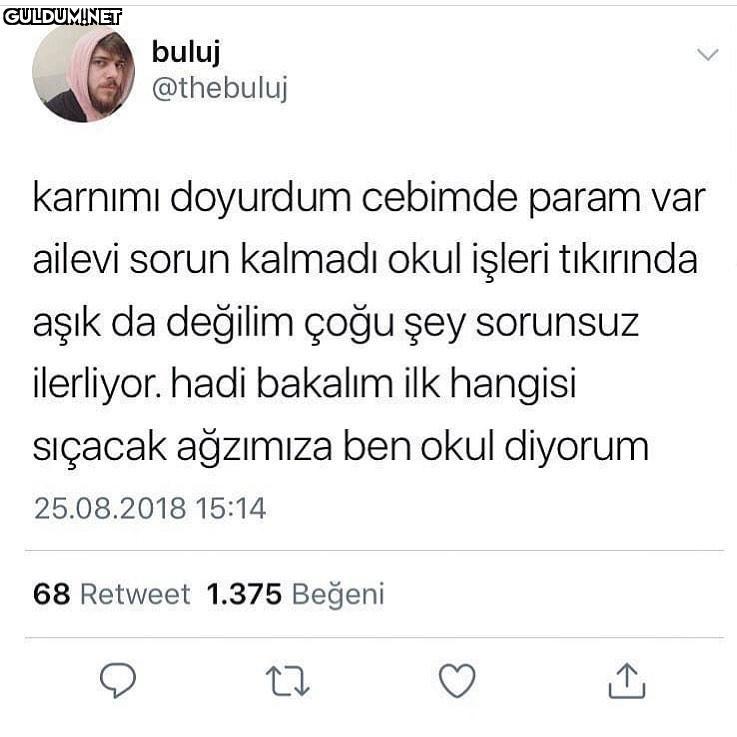 Şimdi baktım da benim de...