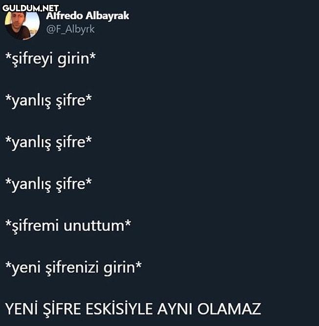 kahreden seyler Alfredo...